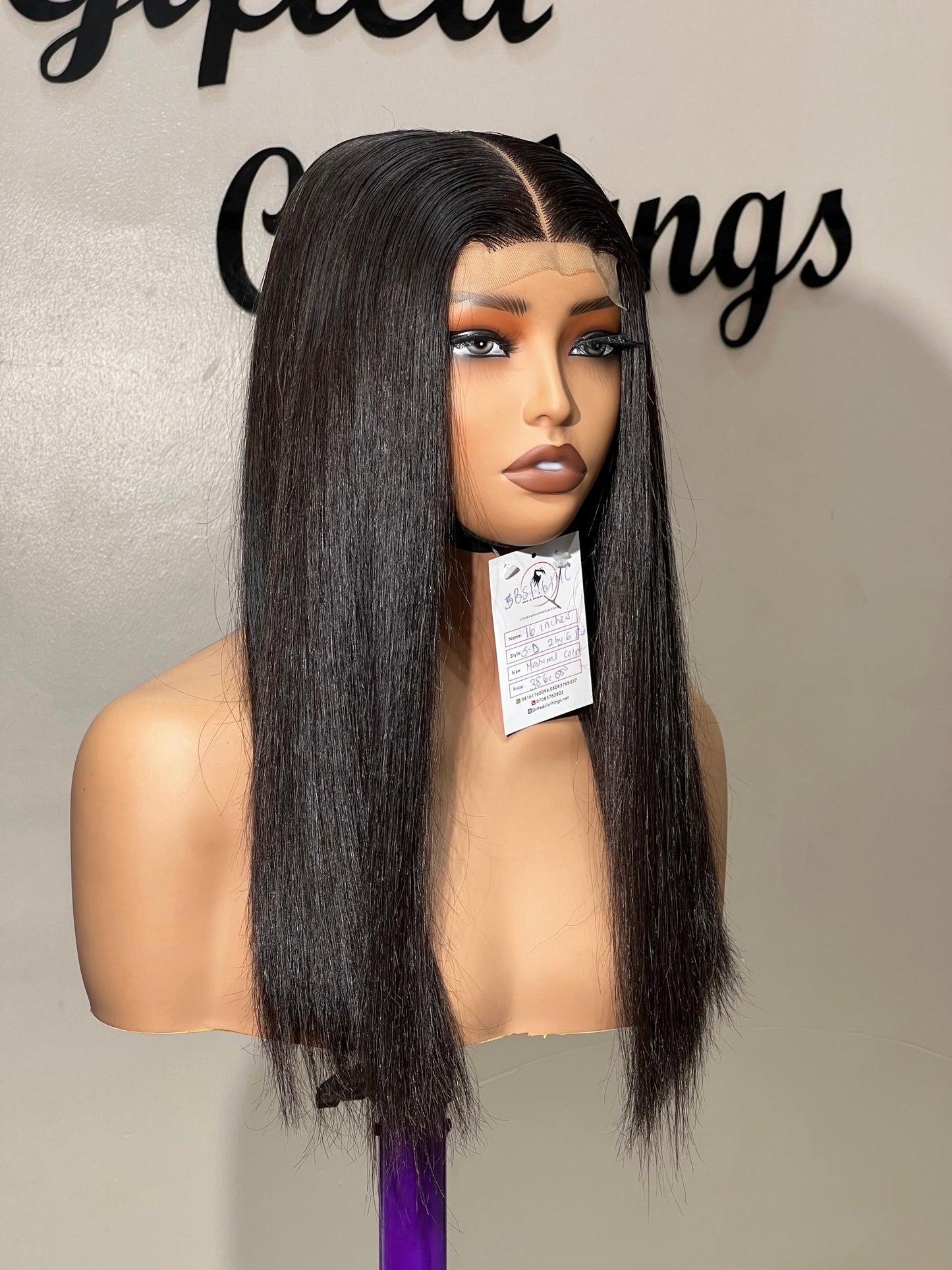 16 INCHES 2 BY 6 SINGLE DONOR BONE STRIAGHT WIG (119-GG AVAILABLE)
