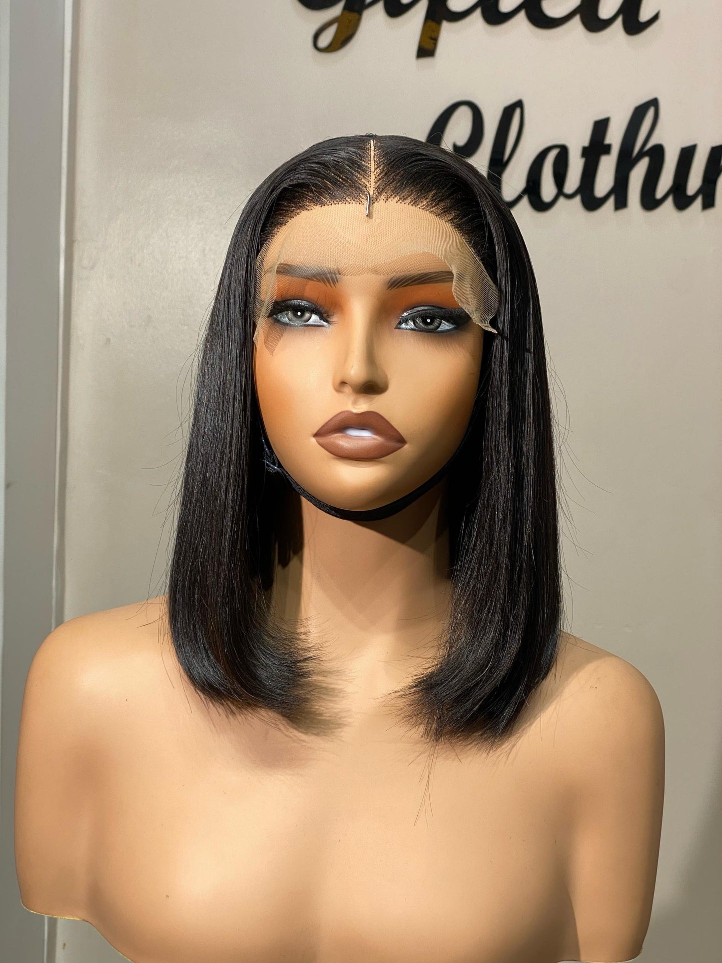 10 INCHES 5 BY 5 BONE STRAIGHT WIG