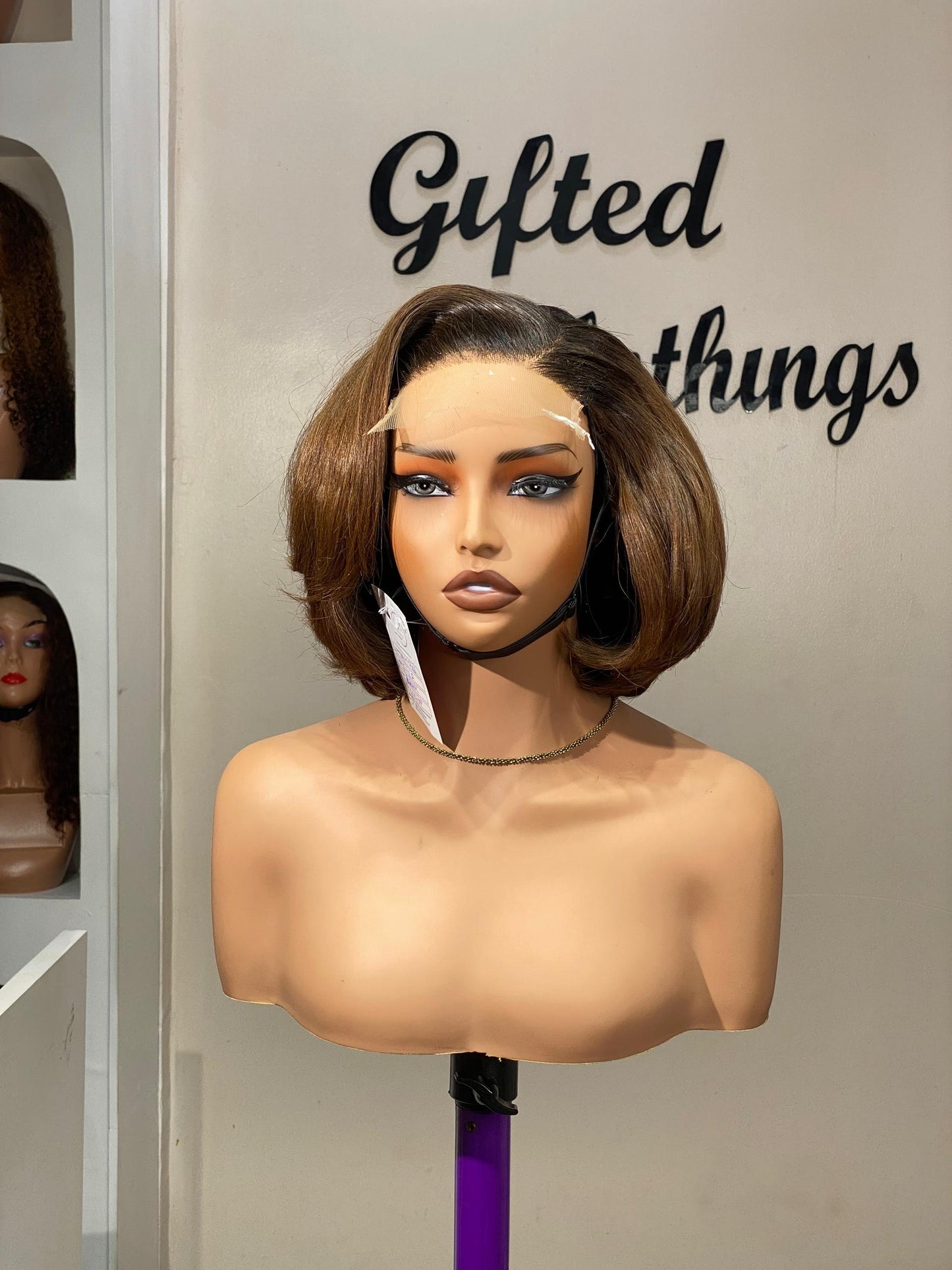 10 INCHES 5 BY 5 HD LACE SINGLE DONOR LAYERED BONE STRAIGHT WIG