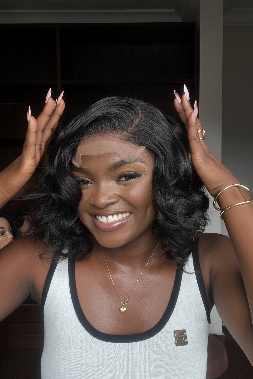 10 INCHES 5 BY 5 CLOSURE MULTIPLE DONOR WAVY WIG (138-GG AVAILABLE)