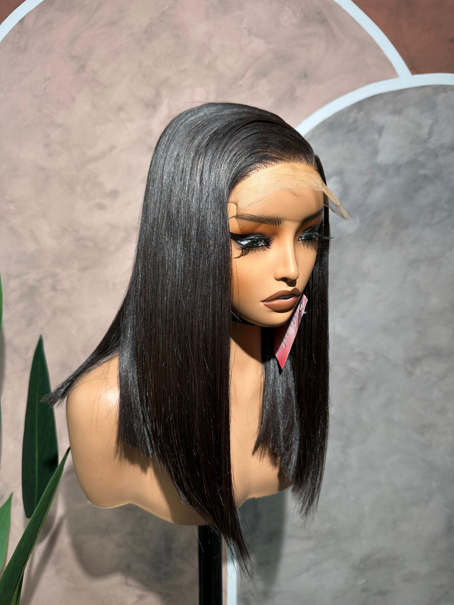 14 INCHES 5 BY 5 CLOURE WIG NATURAL BONE-STRAIGHT(053-GG AVAILABLE)