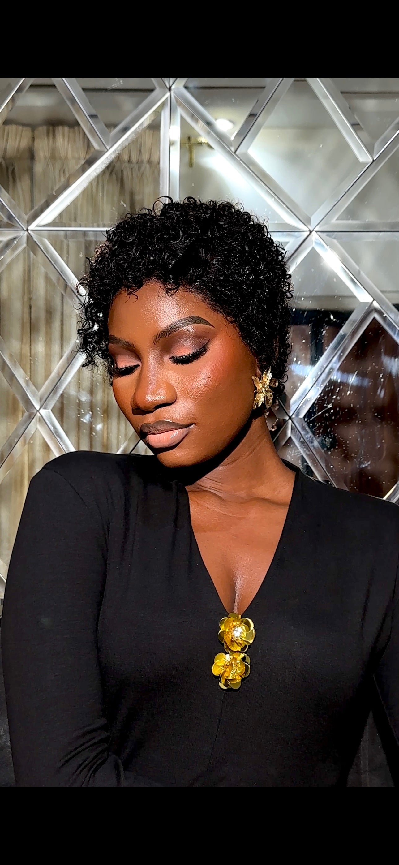 Short Jerry curl wig - 13 by 4 frontal unit(PREORDER 089-GG)