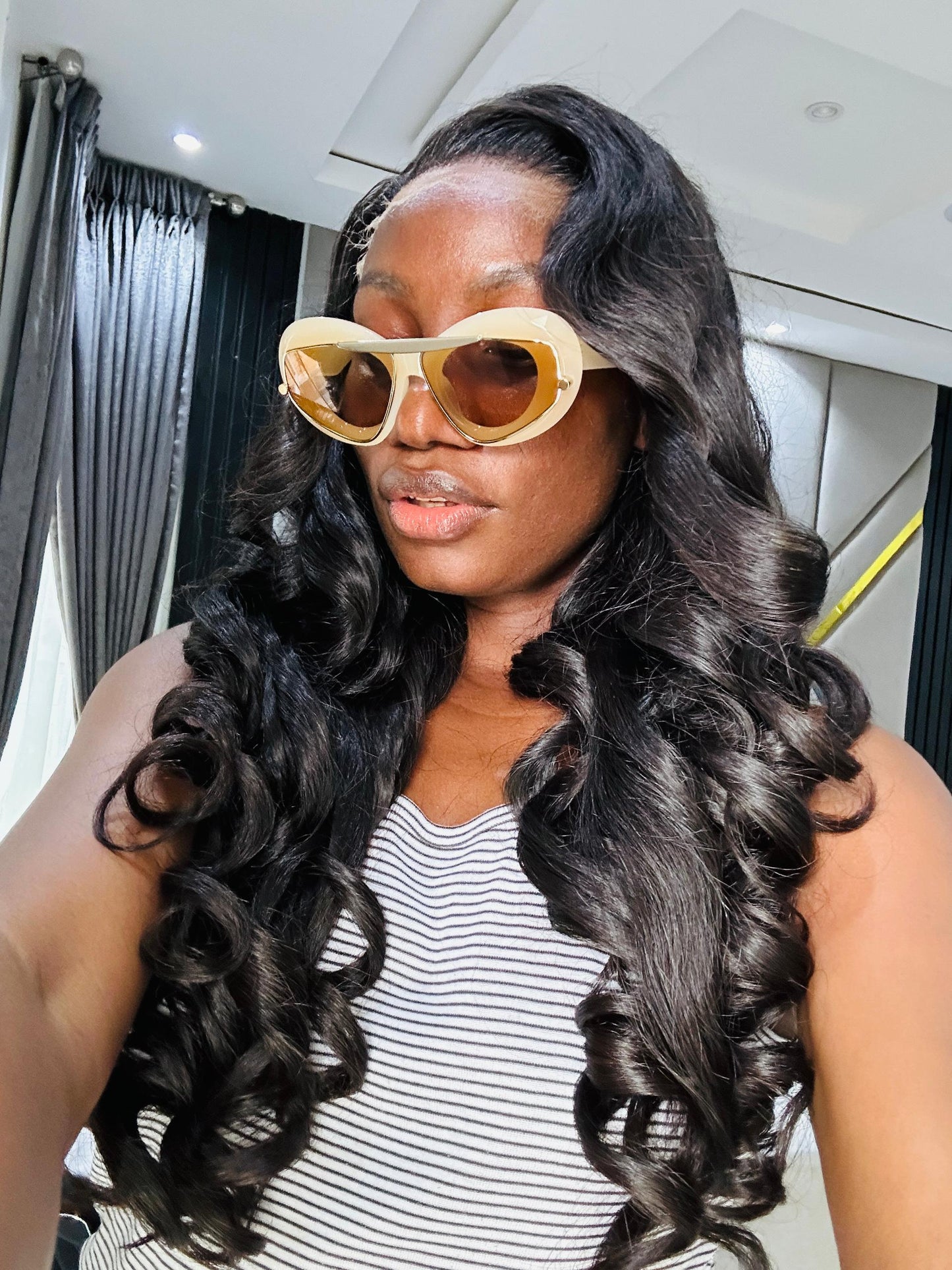 30 INCHES 5 BY 5 HD LACE OCEAN WAVY RAW HAIR WIG(AVAILABLE SWU/30/N)
