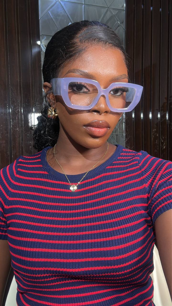 GLASSES 478( UNISEX CLEAR LENS, PRESCRIPTION BLUE LIGHT BLOCKING GLASSES)