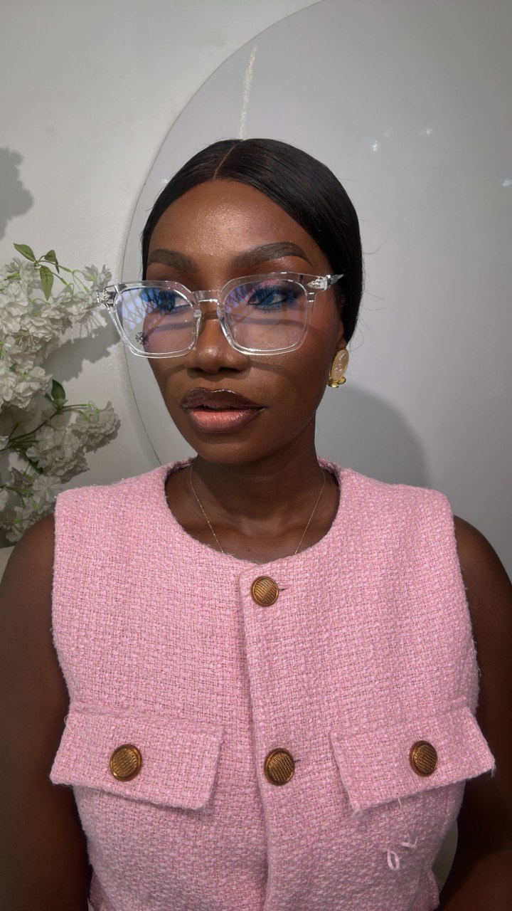 GLASS 672(CLEAR LENS, BLUE LIGHTING BLOCKING LENS, PRESCRIPTION FRAMES,CHROME HEART GLASSES)