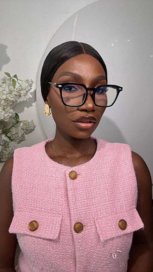 GLASS 672(CLEAR LENS, BLUE LIGHTING BLOCKING LENS, PRESCRIPTION FRAMES,CHROME HEART GLASSES)