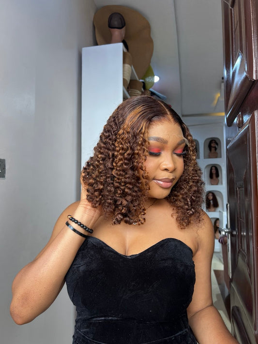 14 INCHES 5 BY 5 PIXIE CURL WIG HD LACE (AVAILABLE 005-HD)