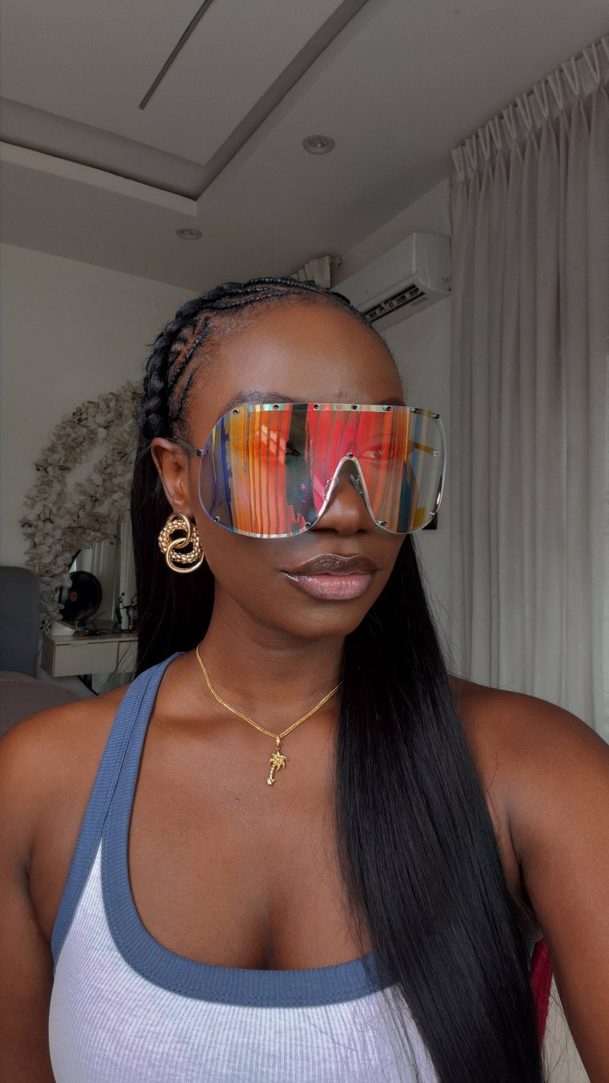 GLASSES  766(OVERSIZED FEMALE UV PROTECTION SUNSHADES)