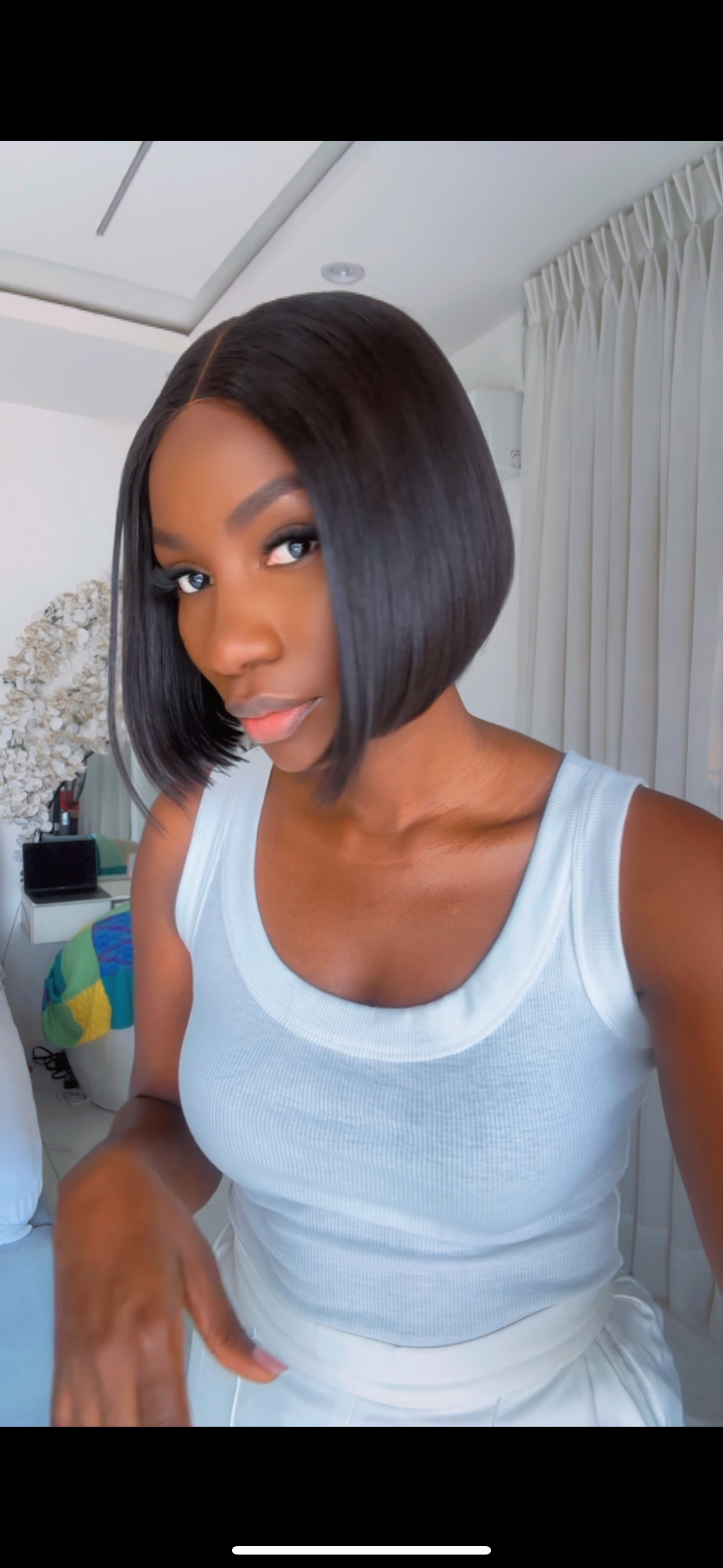 8 INCHES 2 BY 6 SINGLE DONOR VIETNAMESE BONE STRAIGHT BOB WIG QUEEN (149-GG AVAILABLE)