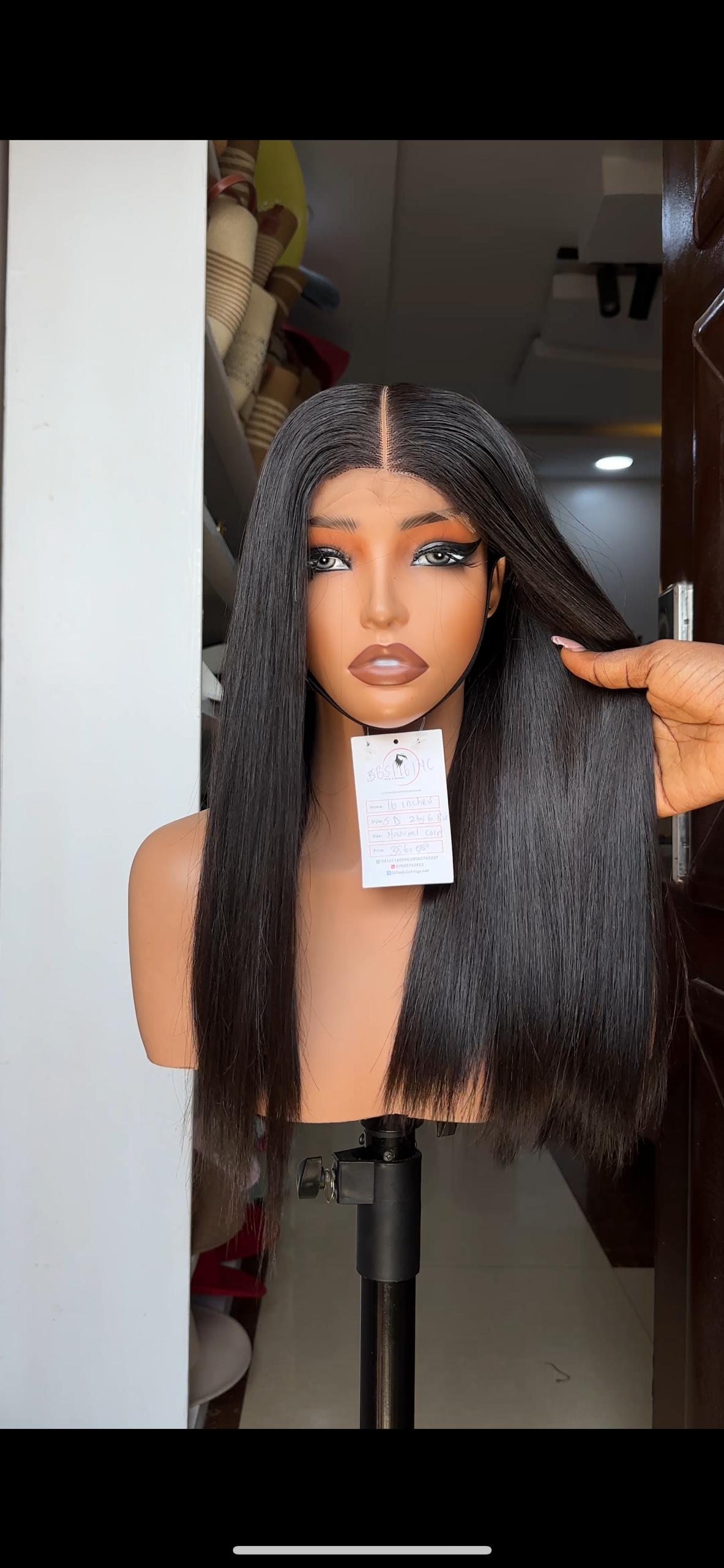 16 INCHES 2 BY 6 SINGLE DONOR BONE STRIAGHT WIG (119-GG AVAILABLE)
