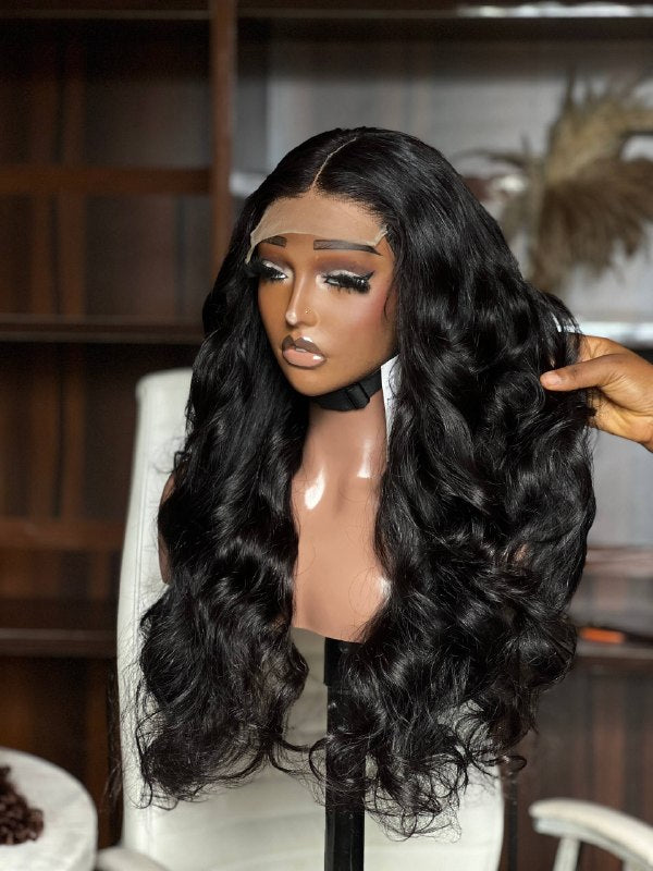 22 INCHES 5 BY 5 CLOSURE MULTIPLE DONOR WAVY WIG RINNAH( 100-GG AVAILABLE)