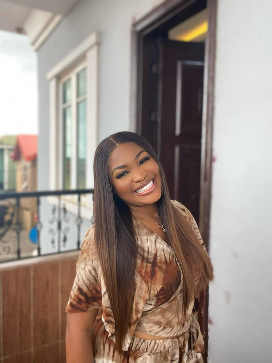 22 INCHES 5 BY 5 VIETNAMESE SINGLE DONOR BONE STRAIGHT WIG NATASHA  (146-GG AVAILABLE)