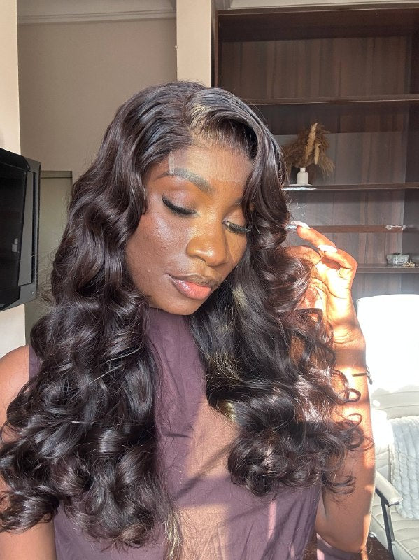 20 INCHES MULTPLE DONOR  5 BY 5 HD LACE WAVY WIG XENIA (137-HD PREORDER)
