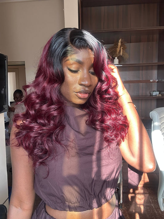 20 INCHES 5 BY 5 HD LACE  WAVY WIG EBELE ( 138 -HD PREORDER)