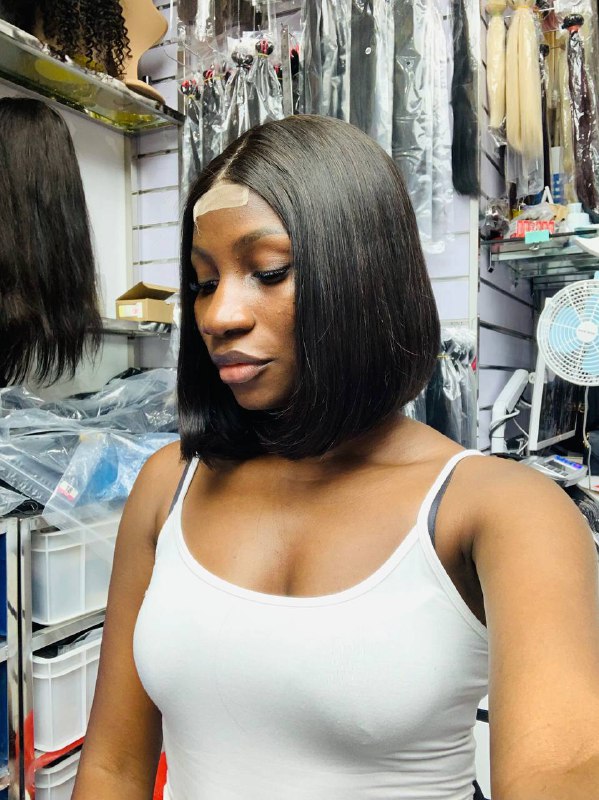 10 INCHES NON GLUELESS BOB BONE STRAIGHT FACTORY WIG MULTIPLE DONOR DOUBLE DRAWN(READ BELOW FOR MORE INFORMATION)