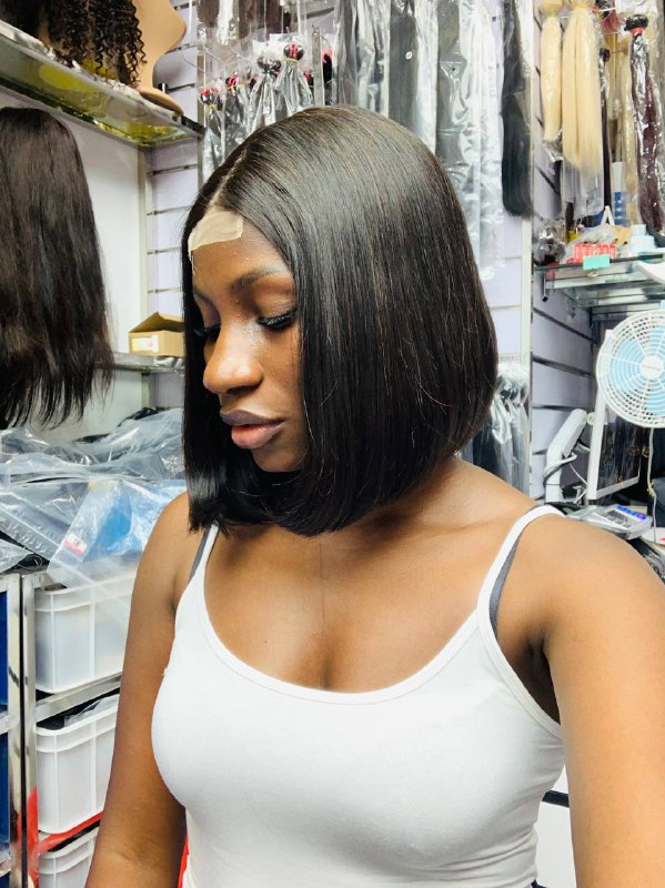 10 INCHES NON GLUELESS BOB BONE STRAIGHT FACTORY WIG MULTIPLE DONOR DOUBLE DRAWN(READ BELOW FOR MORE INFORMATION)