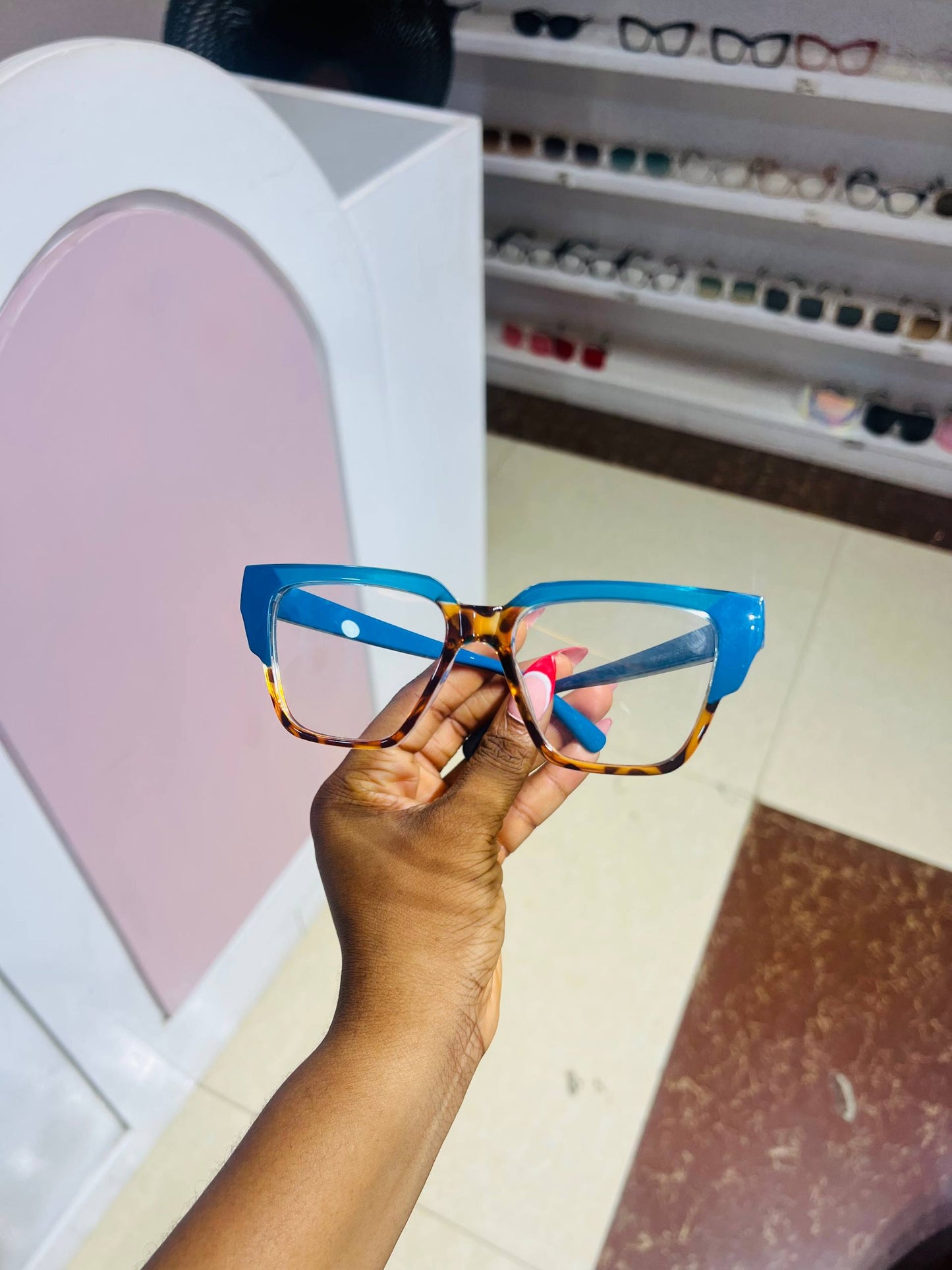 GLASSES 889 ( CLEAR LENS BLUE LIGHT  BLOCKING GLASSES , PRESCRIPTION FRAME)