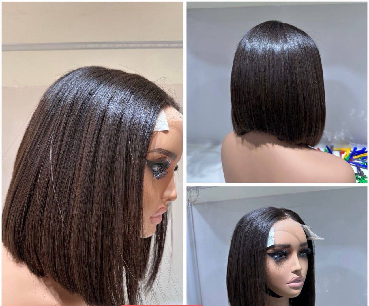 10 INCHES 5 BY 5 HD LACE SINGLE DONOR BONE STRAIGHT BOB WIG(128-HD  PREORDER )
