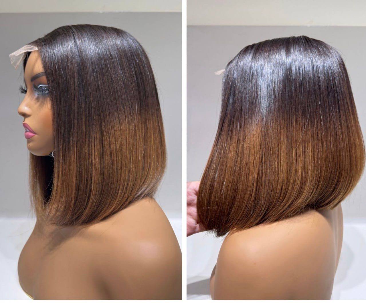 8 INCHES 2 BY 6 SINGLE DONOR BONE STRAIGHT BOB WIG(134-GG  PREORDER )