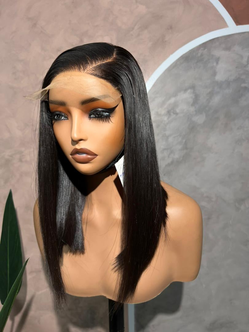 14 INCHES 5 BY 5 CLOURE  WIG NATURAL BONE-STRAIGHT(053-GG AVAILABLE)