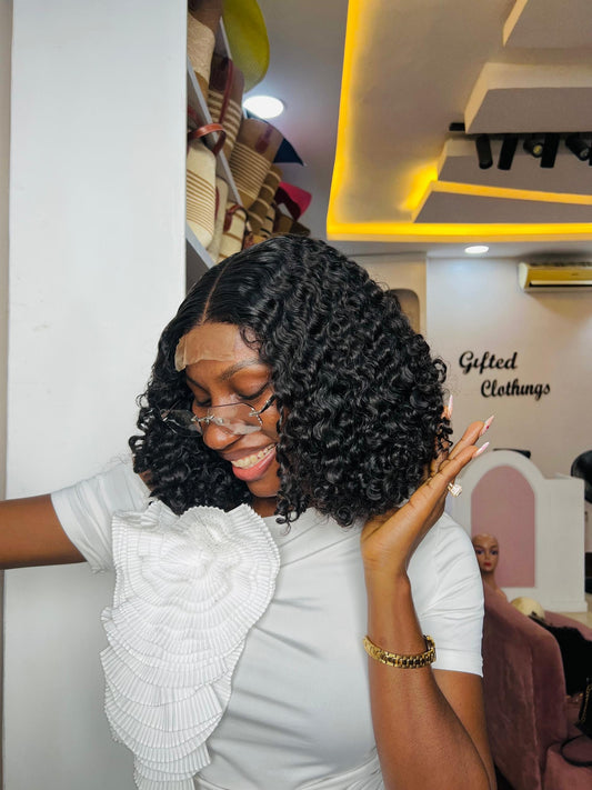 14 INCHES SINGLE DONOR  2 BY 6  WIG PIXIE CURL(120-GG AVAILABLE)