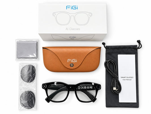 NOW ON PREORDER!!! UNISEX SMART GLASSES WITH CHARGING CASE, HAS CAMERA AND TWO EXTRA LENS (MUSIC+CALLS+BLUE LIGHT FILTERING LENS)