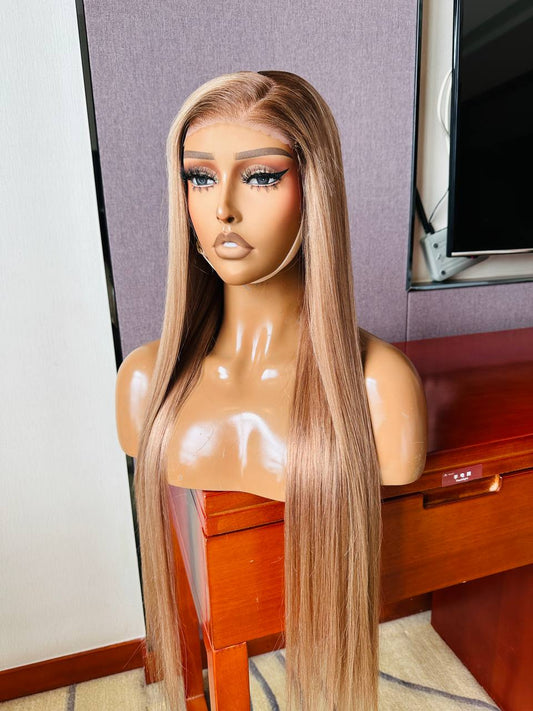 5 BY 6 30 INCHES GLUELESS WIG DOUBLE DRAWN BONE STRAIGHT(READ BELOW FOR MORE INFORMATION)