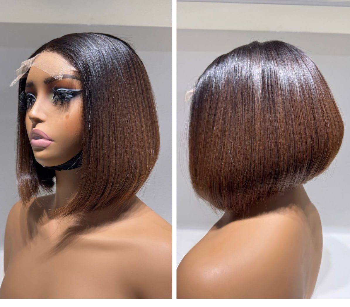 10 INCHES 5 BY 5 HD LACE SINGLE DONOR BONE STRAIGHT BOB WIG(128-HD  PREORDER )