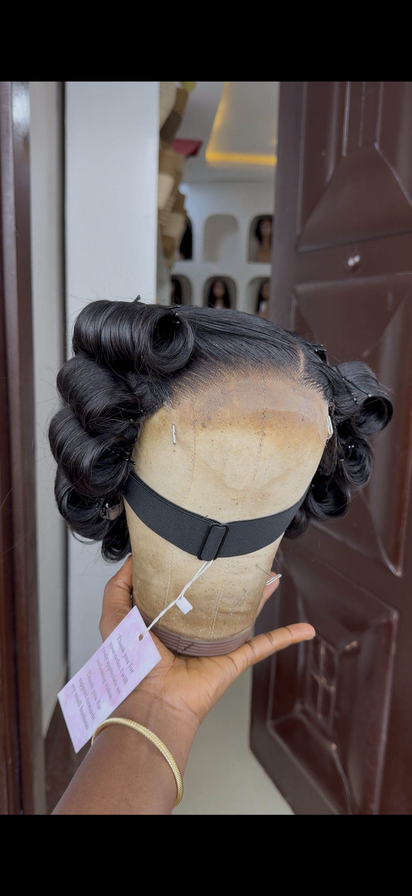 18 INCHES 5 BY 5 CLOSURE MULTIPLE DONOR BOUNCY WIG(151-HD AVAILABLE )
