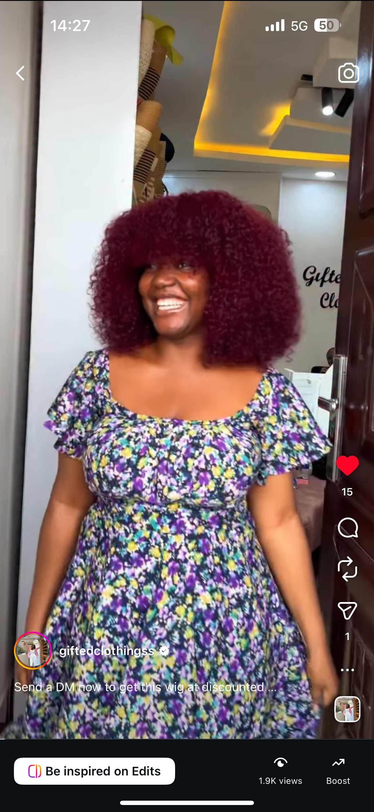 12 INCHES WINE FRINGE PIXIE PRAISE (AVAILABLE 040-GG)