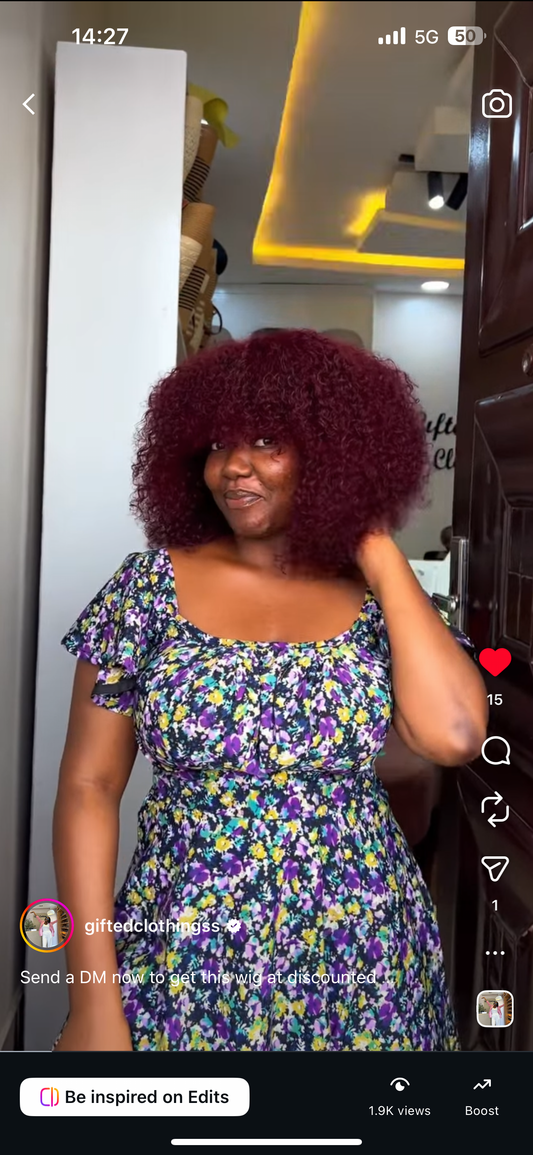 12 INCHES WINE FRINGE PIXIE PRAISE (AVAILABLE 040-GG)