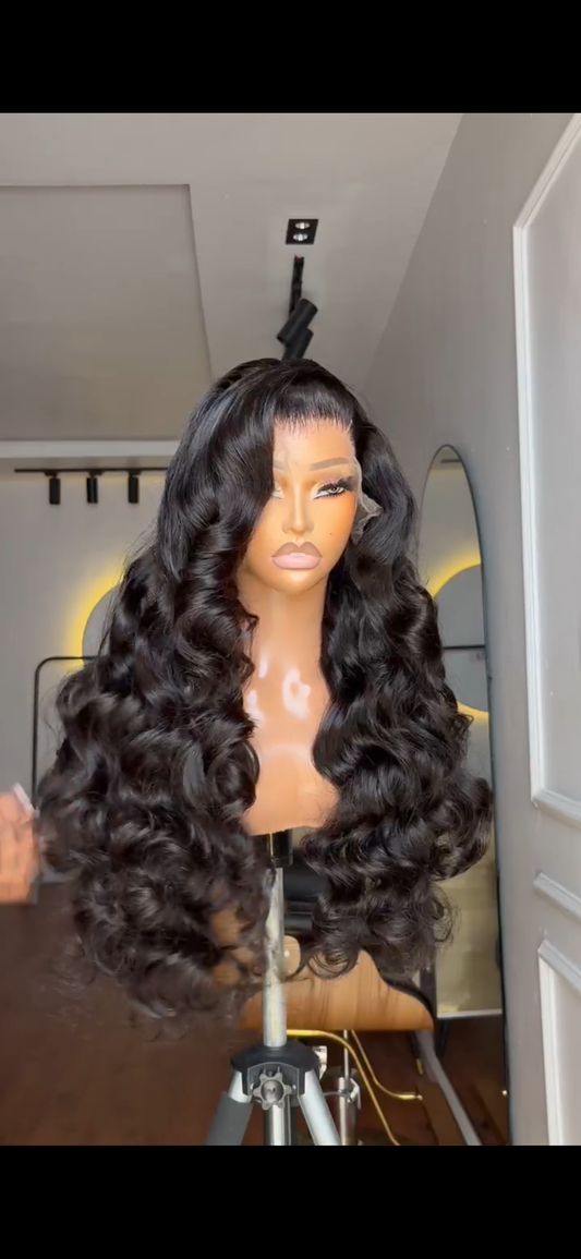 26 INCHES FULL FRONTAL HD LACE  WAVY WIG WEALTH (146 -HD AVAILABLE )