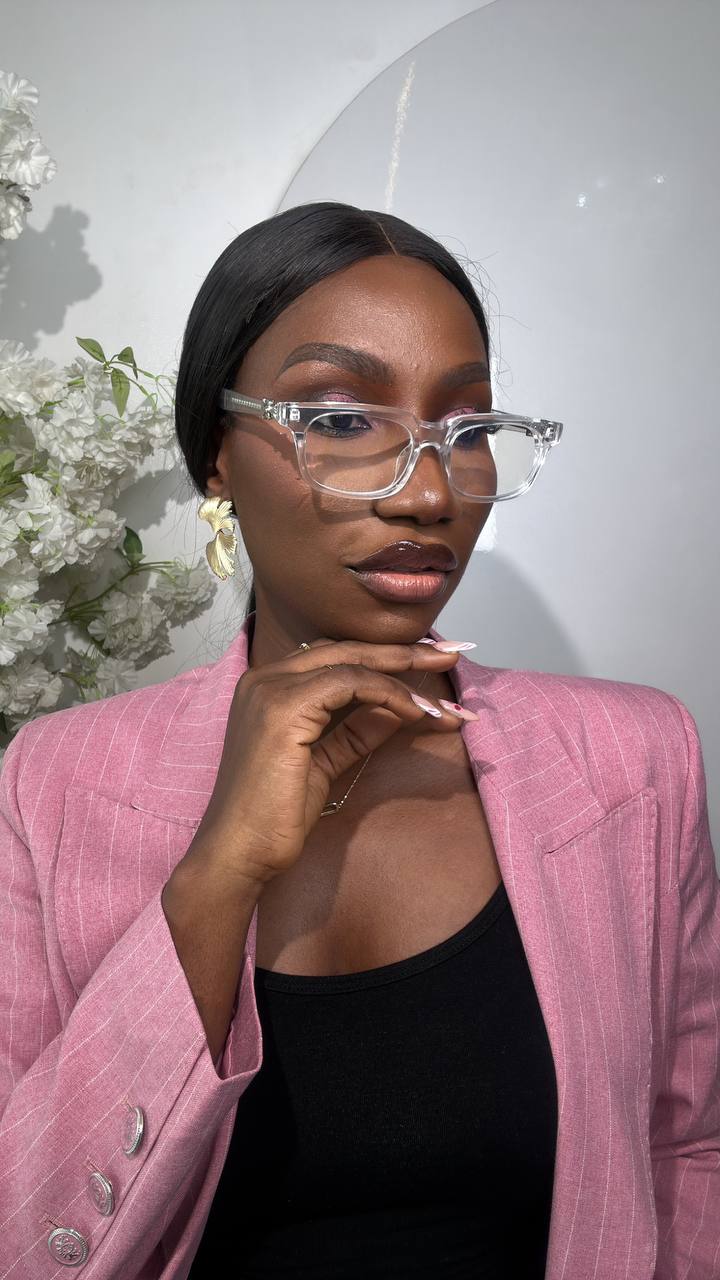 GLASS 673(CLEAR LENS, BLUE LIGHTING BLOCKING LENS, PRESCRIPTION FRAMES,CHROME HEART GLASSES)