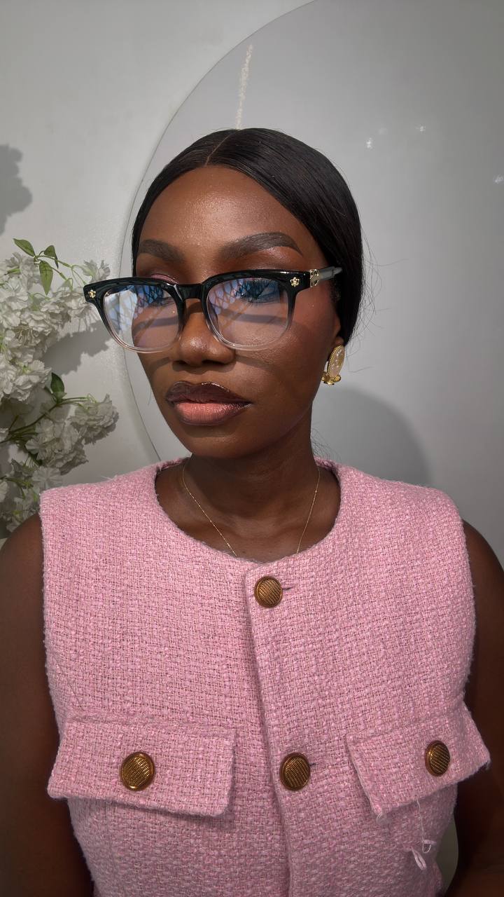 GLASS 674(CLEAR LENS, BLUE LIGHTING BLOCKING LENS, PRESCRIPTION FRAMES,CHROME HEART GLASSES)