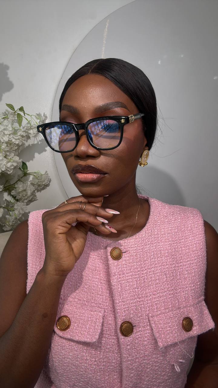 GLASS 674(CLEAR LENS, BLUE LIGHTING BLOCKING LENS, PRESCRIPTION FRAMES,CHROME HEART GLASSES)