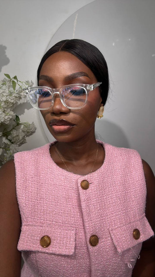 GLASS 674(CLEAR LENS, BLUE LIGHTING BLOCKING LENS, PRESCRIPTION FRAMES,CHROME HEART GLASSES)