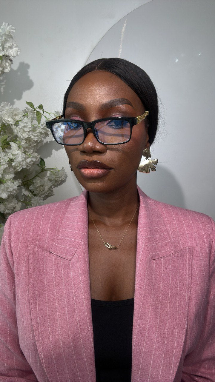 GLASS 669(CLEAR LENS, BLUE LIGHTING BLOCKING LENS, PRESCRIPTION FRAMES,CHROME HEART GLASSES)