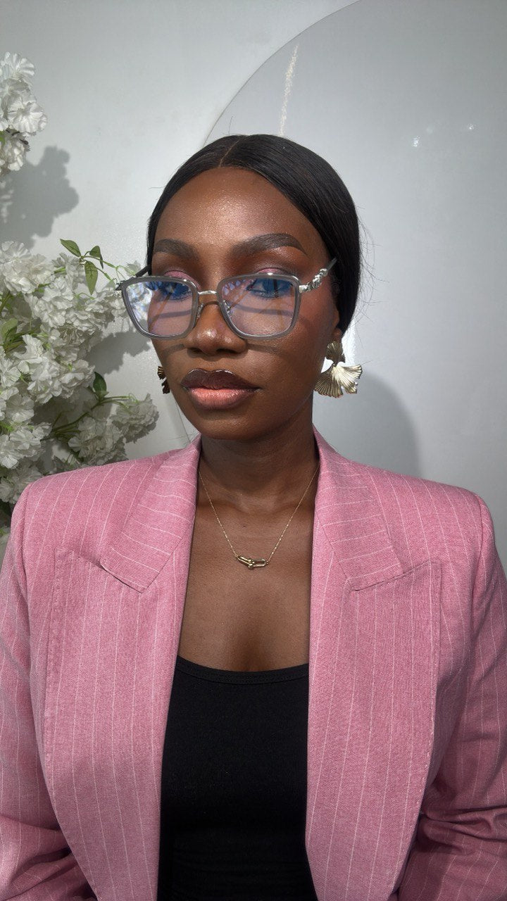 GLASS 671(CLEAR LENS, BLUE LIGHTING BLOCKING LENS, PRESCRIPTION FRAMES,CHROME HEART GLASSES)