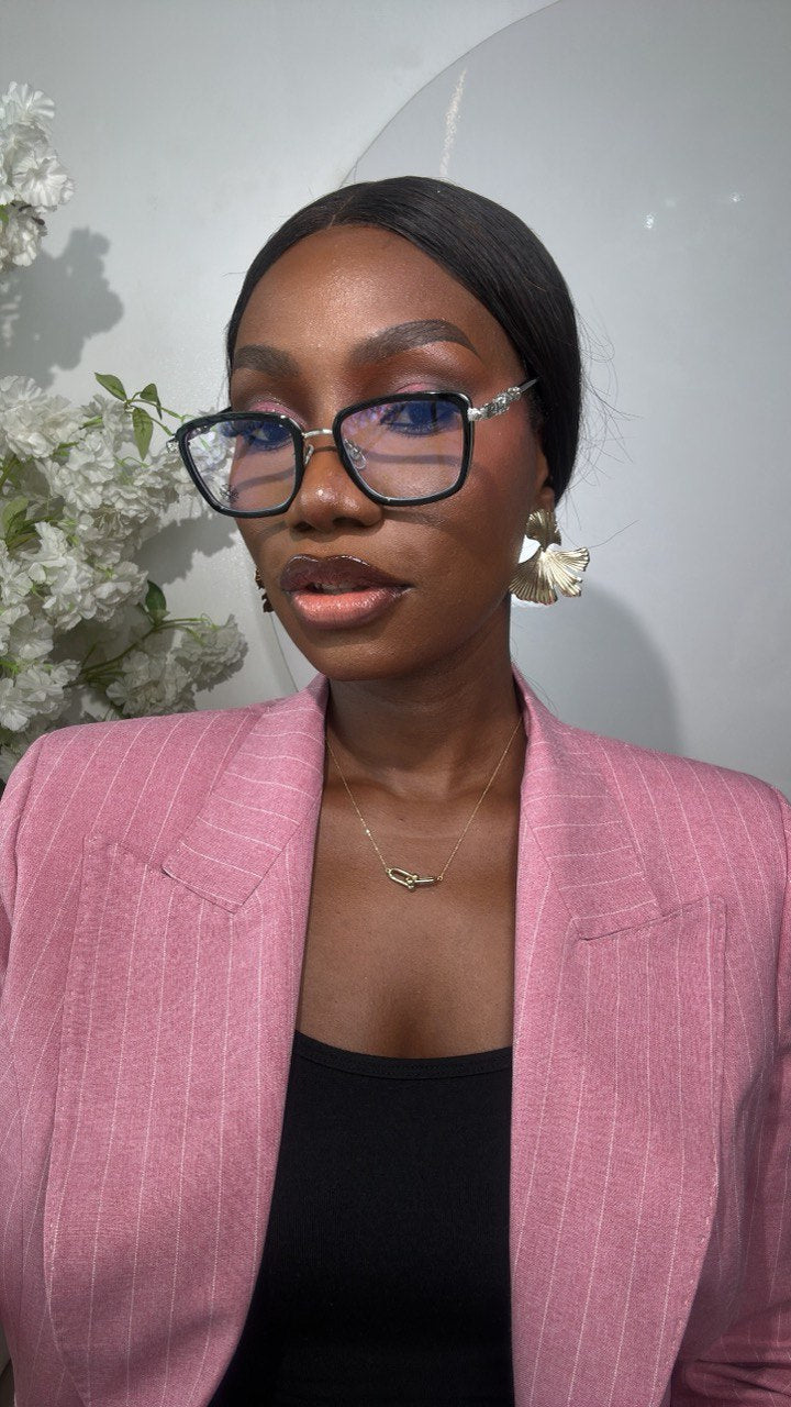 GLASS 671(CLEAR LENS, BLUE LIGHTING BLOCKING LENS, PRESCRIPTION FRAMES,CHROME HEART GLASSES)