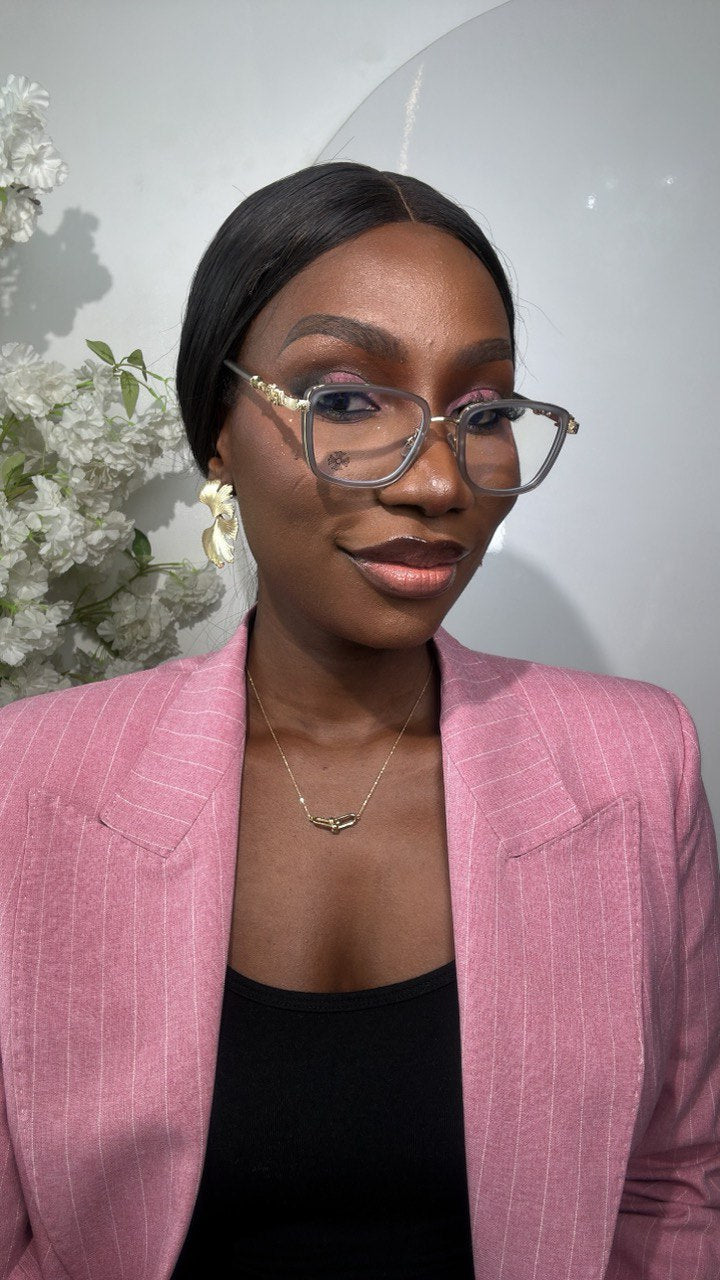 GLASS 671(CLEAR LENS, BLUE LIGHTING BLOCKING LENS, PRESCRIPTION FRAMES,CHROME HEART GLASSES)