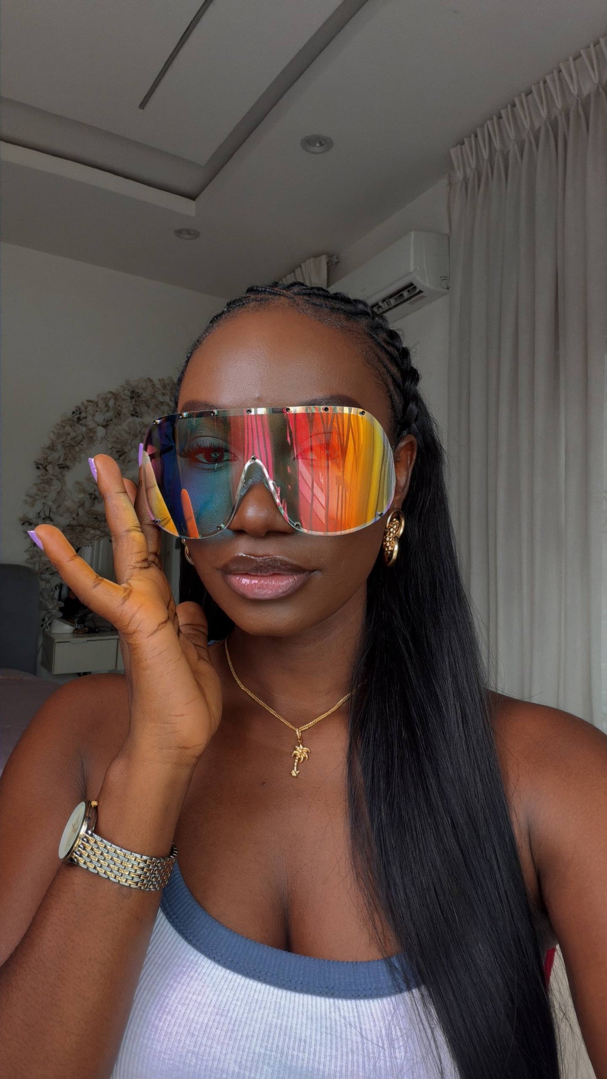 GLASSES  766(OVERSIZED FEMALE UV PROTECTION SUNSHADES)