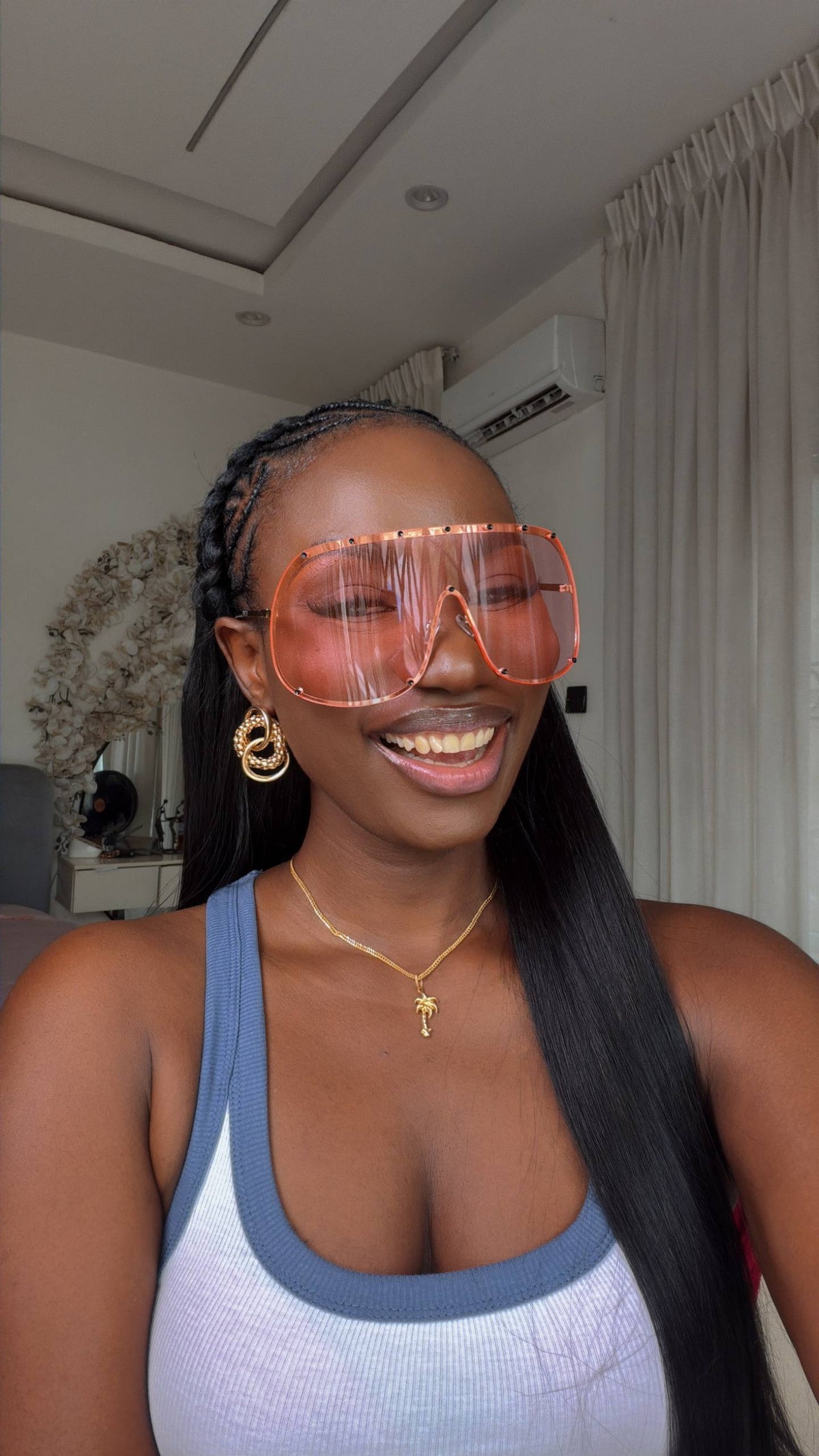 GLASSES  766(OVERSIZED FEMALE UV PROTECTION SUNSHADES)