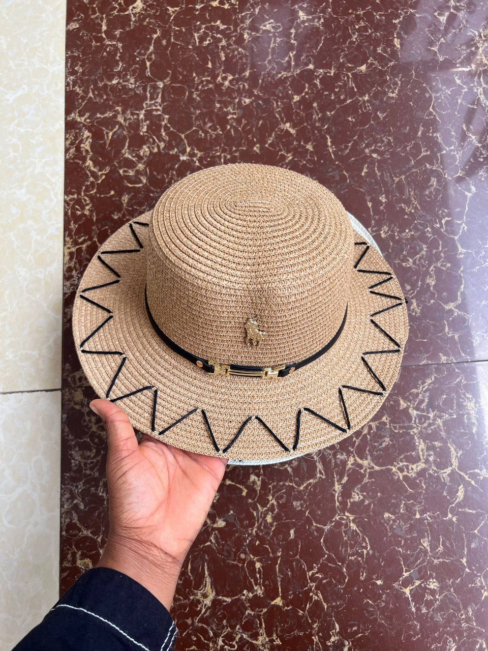 DESIGNER GUCCI FLOPPY STRAW HAT