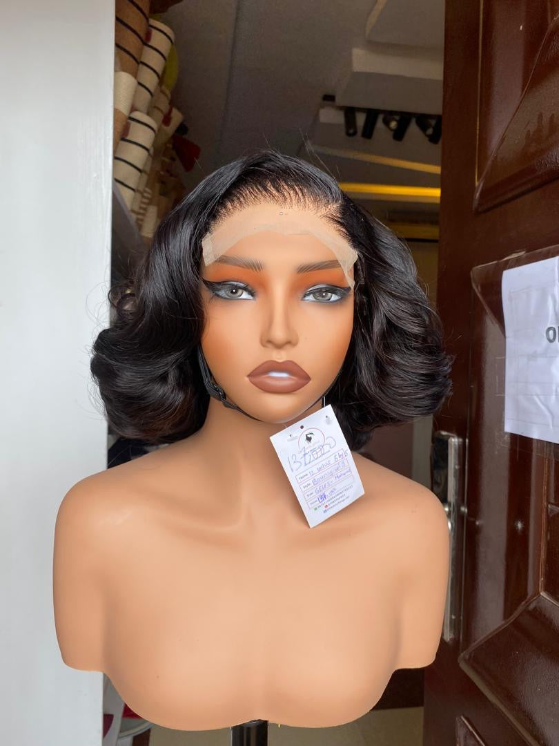 12 INCHES 5 BY 5 CLOSURE BOUNCY WIG
