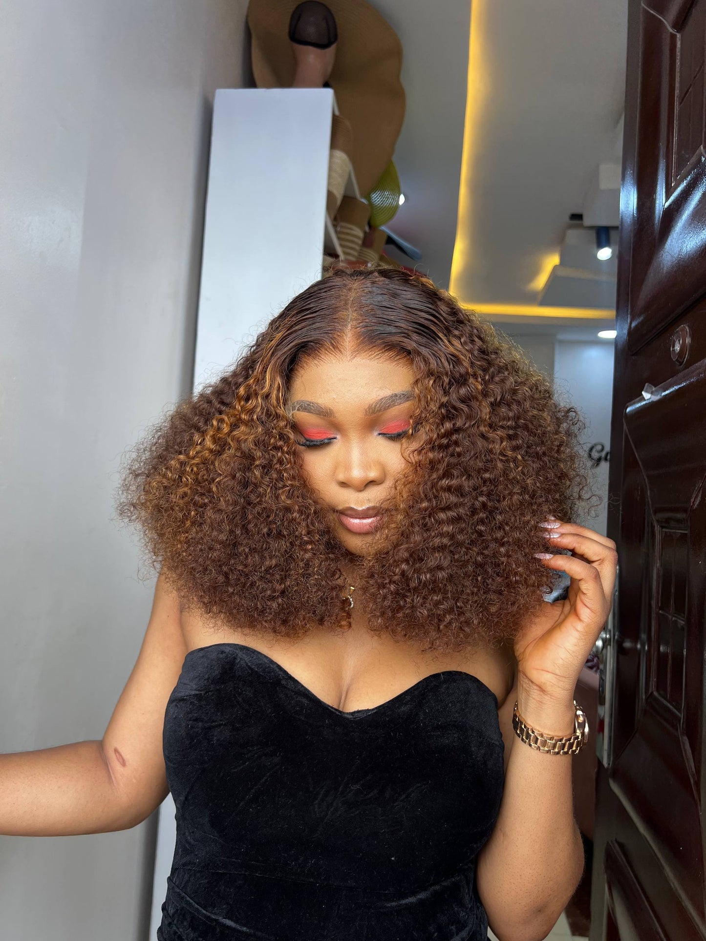 14 INCHES 5 BY 5 PIXIE CURL WIG HD LACE (AVAILABLE 005-HD)